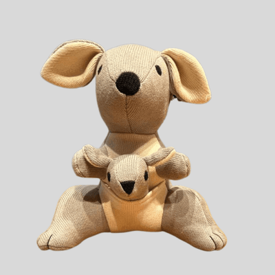Kangaroo - 100% Cotton knitted stuffed soft toy - Chickabookids